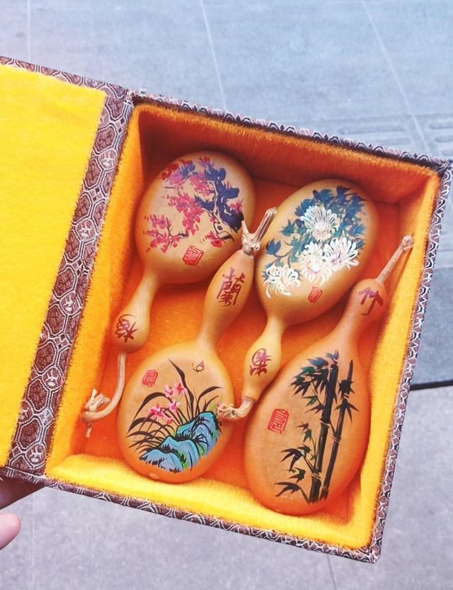 手繪梅蘭菊竹葫蘆，彩繪葫蘆驚艷眾人