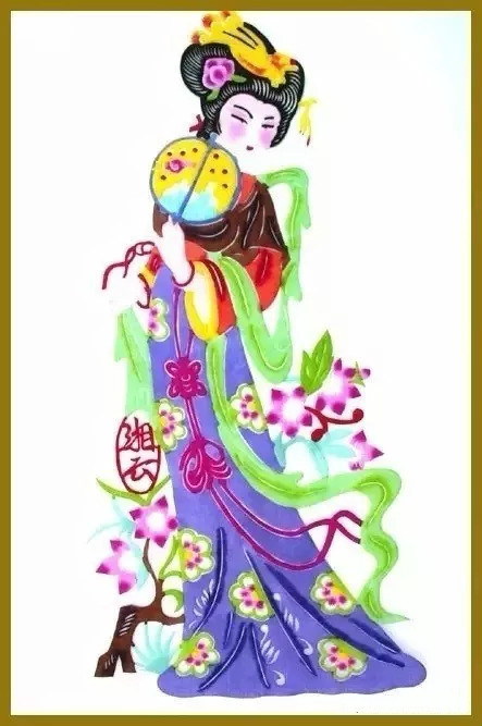 美女染色剪紙作品欣賞，色彩斑斕的剪紙藝術(shù)