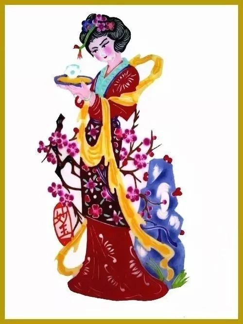 美女染色剪紙作品欣賞，色彩斑斕的剪紙藝術(shù)