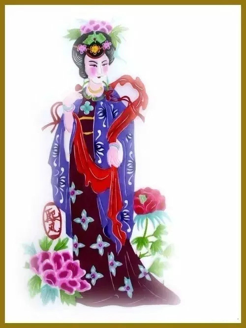 美女染色剪紙作品欣賞，色彩斑斕的剪紙藝術(shù)