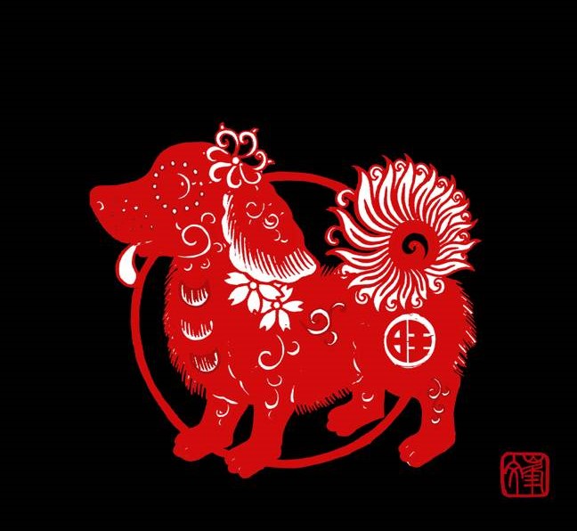 百狗圖剪紙系列(32張)，曹文峰剪紙作品欣賞