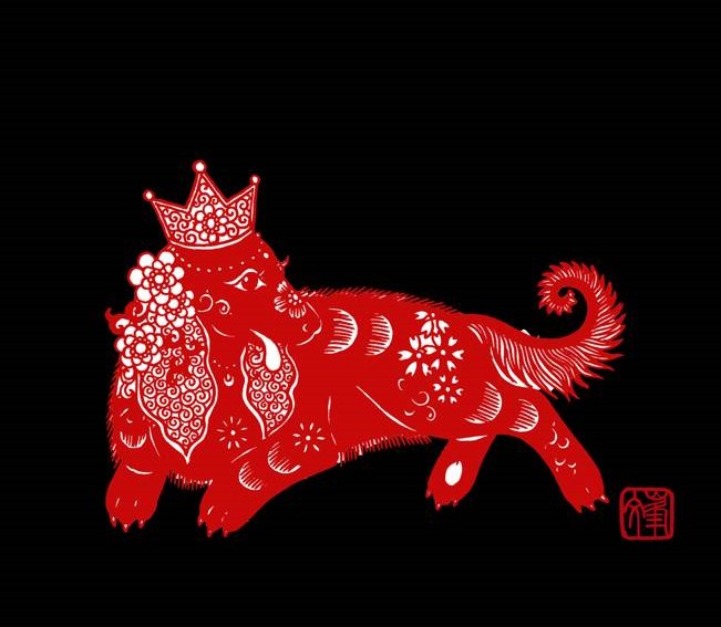 百狗圖剪紙系列(32張)，曹文峰剪紙作品欣賞