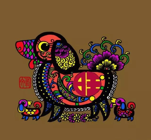 百狗圖剪紙系列(32張)，曹文峰剪紙作品欣賞