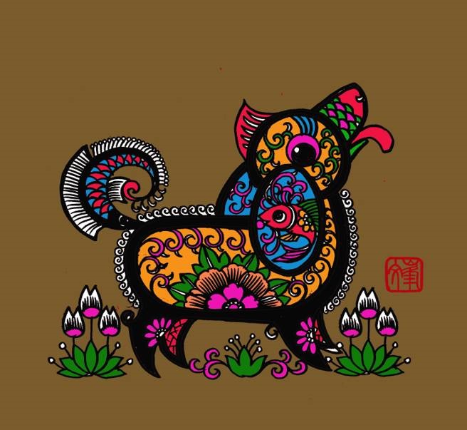 百狗圖剪紙系列(32張)，曹文峰剪紙作品欣賞