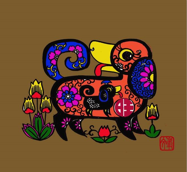 百狗圖剪紙系列(32張)，曹文峰剪紙作品欣賞