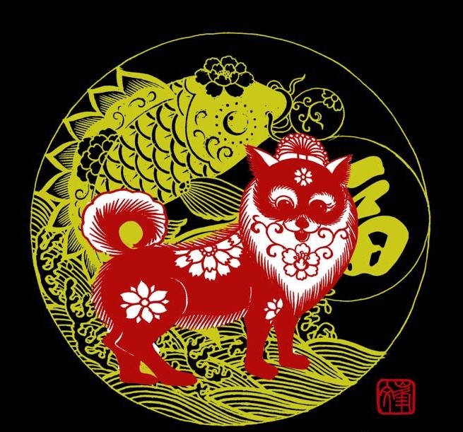 百狗圖剪紙系列(32張)，曹文峰剪紙作品欣賞