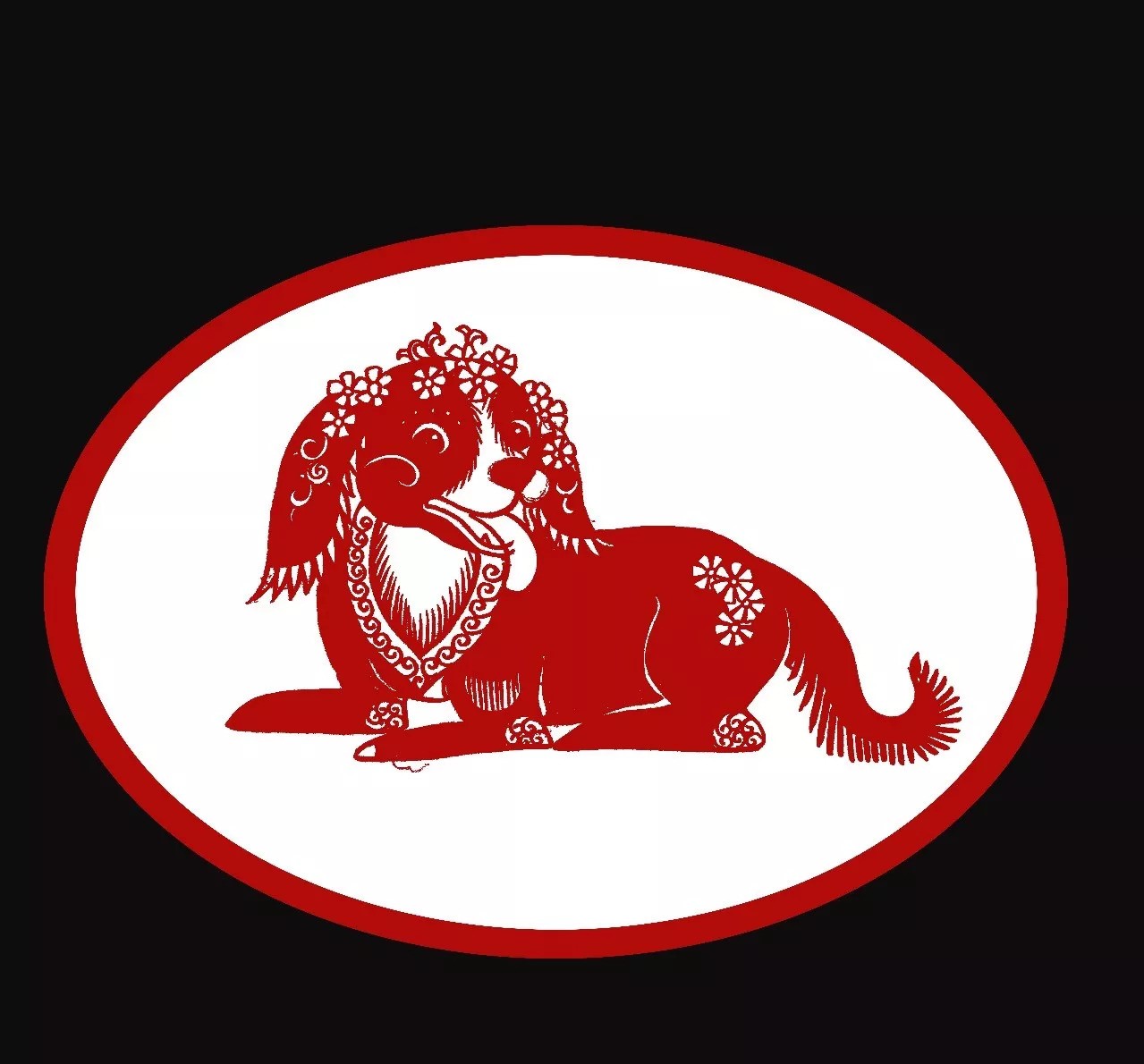 百狗圖剪紙系列(32張)，曹文峰剪紙作品欣賞