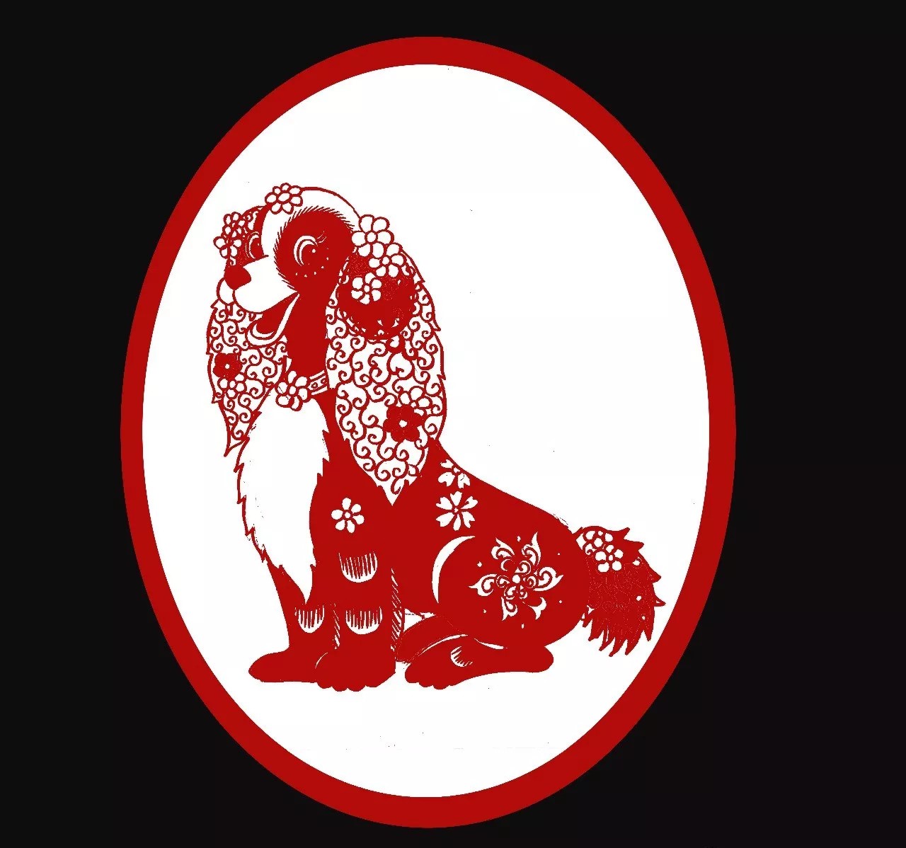 百狗圖剪紙系列(32張)，曹文峰剪紙作品欣賞