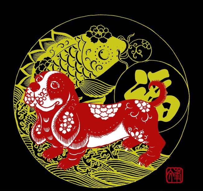 百狗圖剪紙系列(32張)，曹文峰剪紙作品欣賞