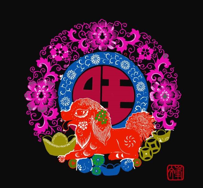 百狗圖剪紙系列(32張)，曹文峰剪紙作品欣賞