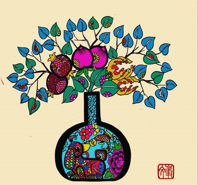 百狗圖剪紙系列(32張)，曹文峰剪紙作品欣賞