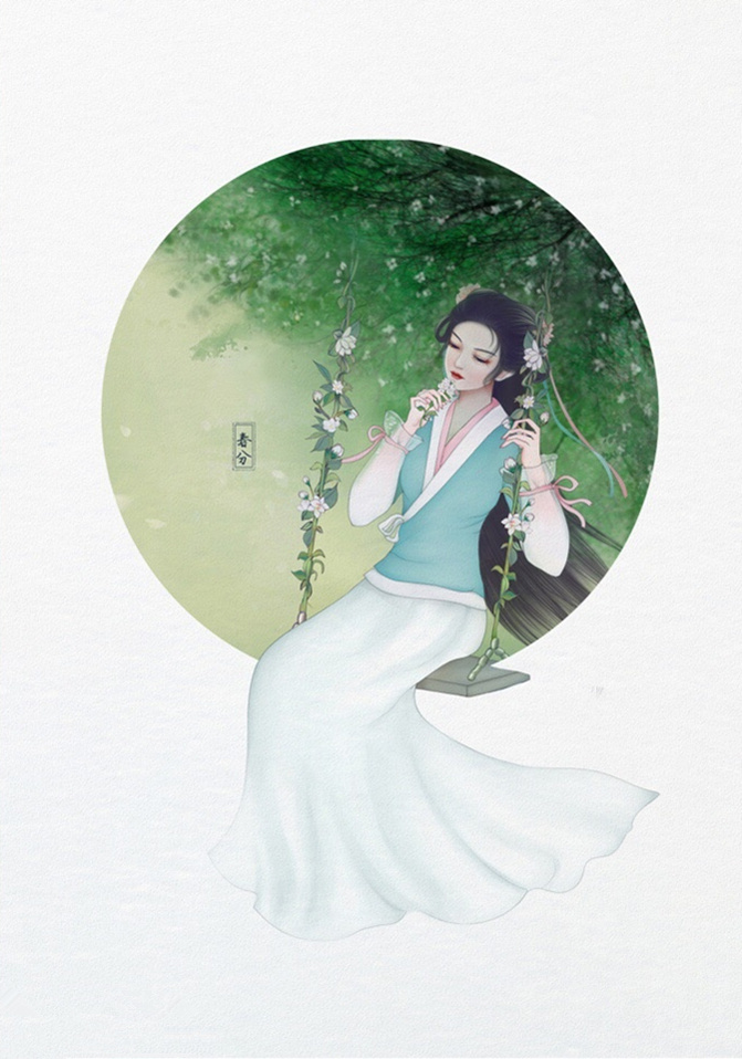 24節(jié)氣古風(fēng)手機(jī)壁紙圖片，超美的女子古風(fēng)圖片