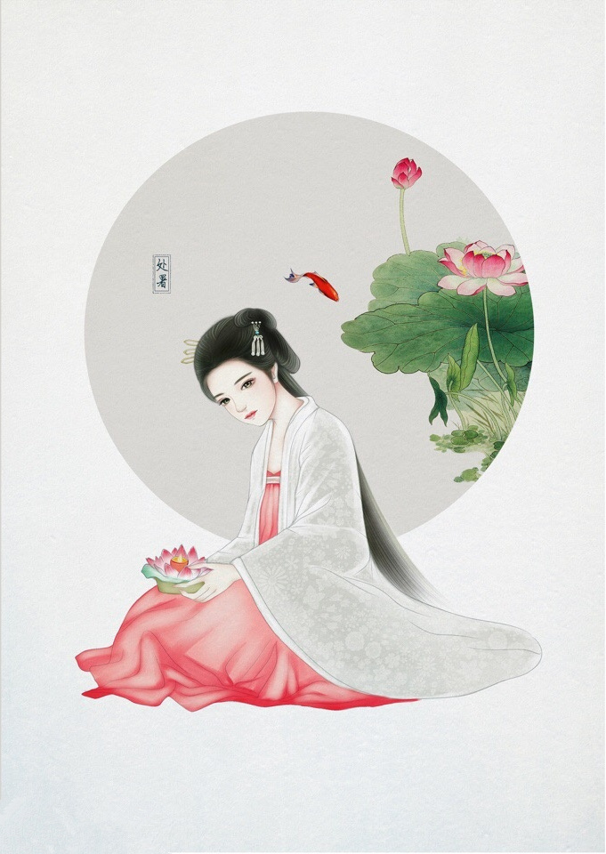 24節(jié)氣古風(fēng)手機(jī)壁紙圖片，超美的女子古風(fēng)圖片