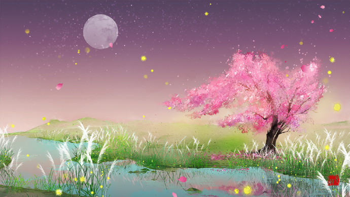 花香滿溢的古風(fēng)圖片，春天意境的唯美古風(fēng)圖片