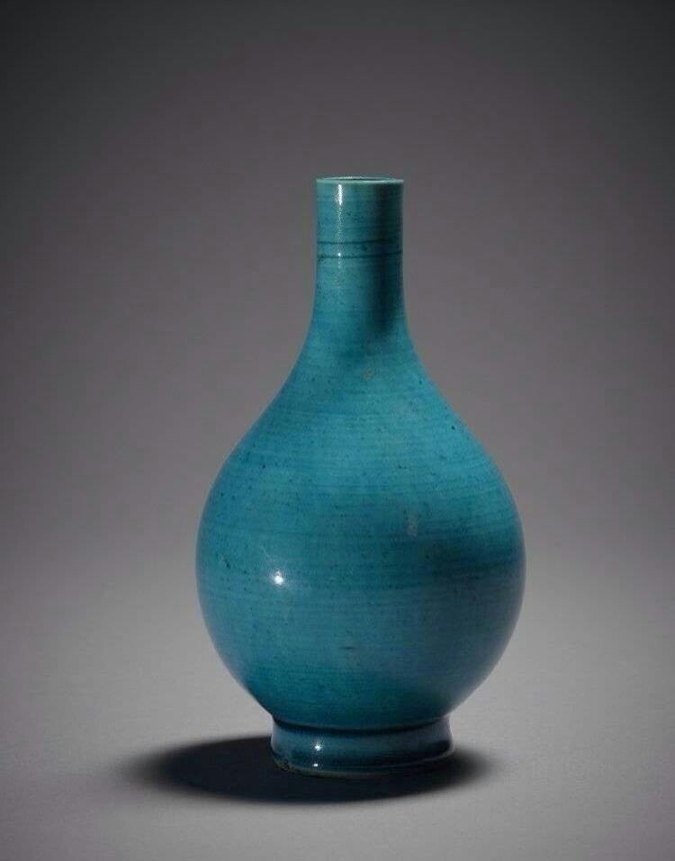 清康熙孔雀藍(lán)釉瓷器