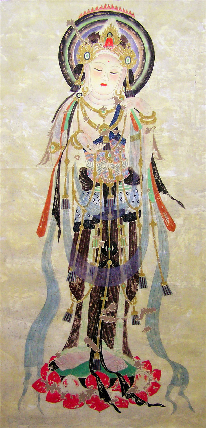 敦煌莫高窟石壁彩繪壁畫(huà)