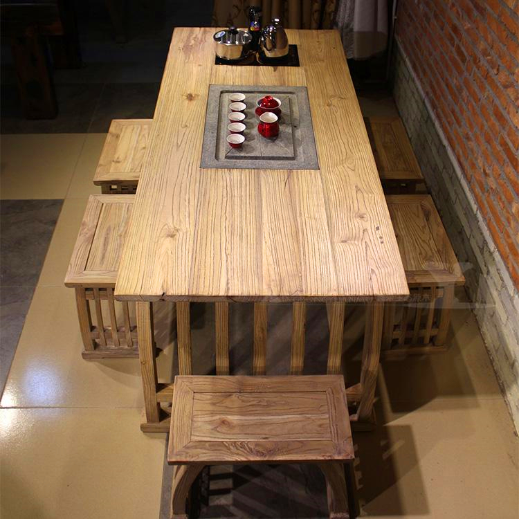 原木田園原生態(tài)中式茶桌組合