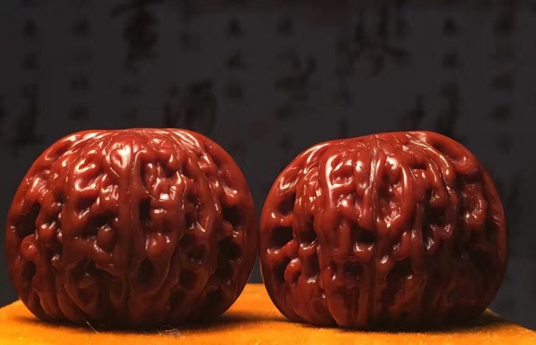 文玩核桃43磨盤獅子頭老核桃