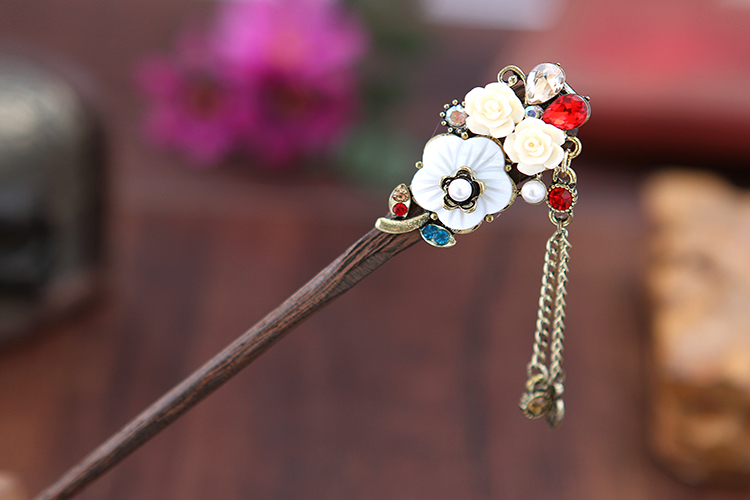 復(fù)古家佳樂文學(xué)步搖木簪流蘇發(fā)簪