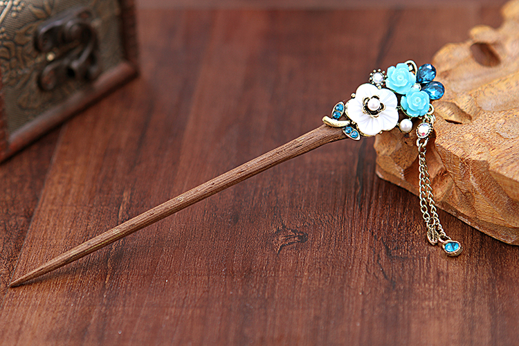 復(fù)古家佳樂文學(xué)步搖木簪流蘇發(fā)簪