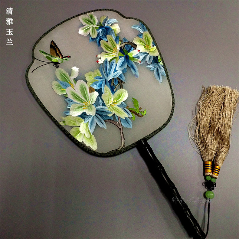 家佳樂(lè)文學(xué)蘇繡雙面繡傳統(tǒng)團(tuán)扇欣賞