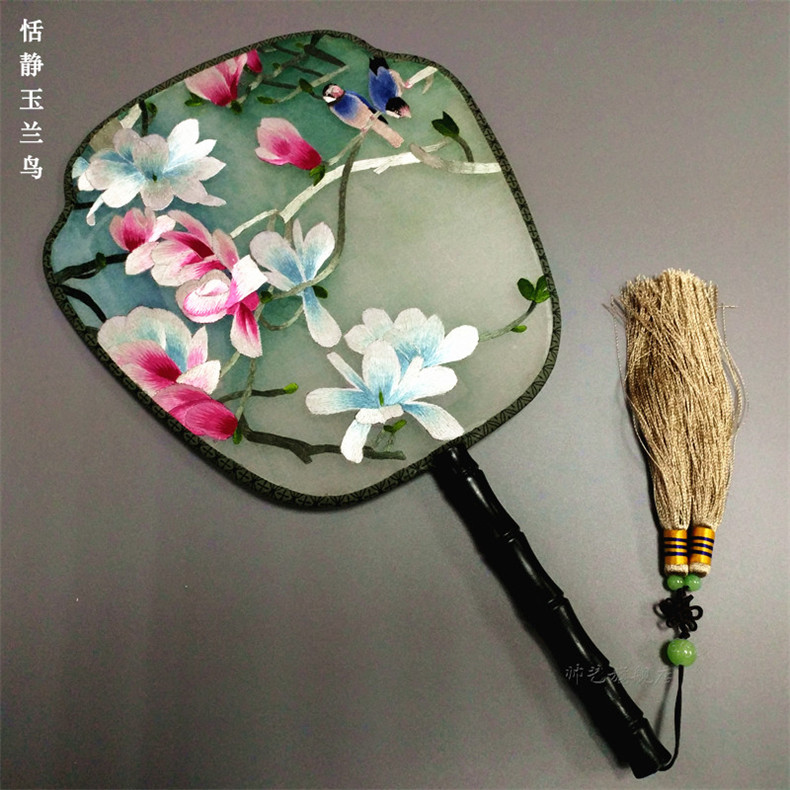 家佳樂(lè)文學(xué)蘇繡雙面繡傳統(tǒng)團(tuán)扇欣賞