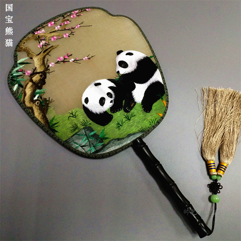 家佳樂(lè)文學(xué)蘇繡雙面繡傳統(tǒng)團(tuán)扇欣賞