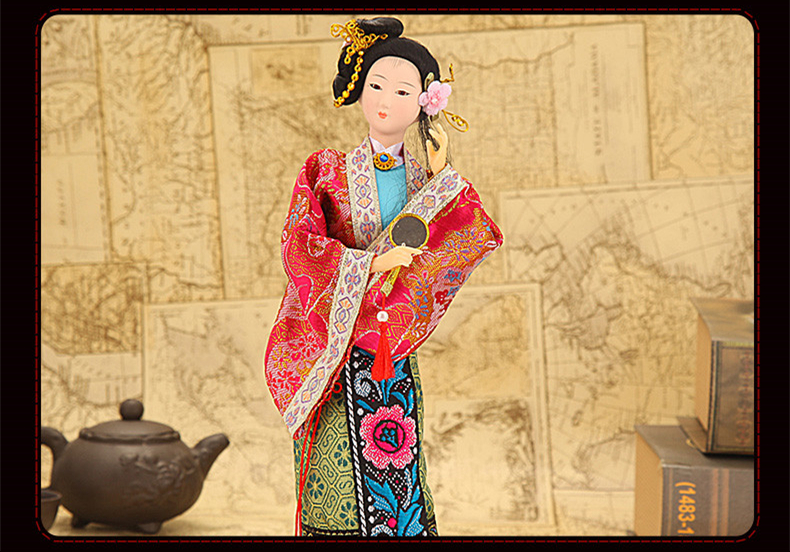 北京傳統(tǒng)絹人擺件十三釵四大美女工藝品