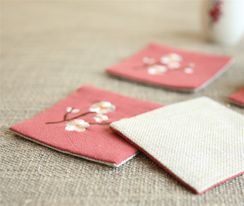 家佳樂(lè)文學(xué)刺繡花桌旗梅花茶席布藝禪意