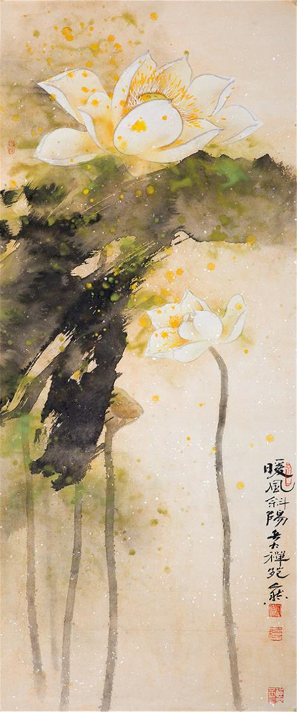 金香典雅荷花國(guó)畫(huà)藝術(shù)欣賞