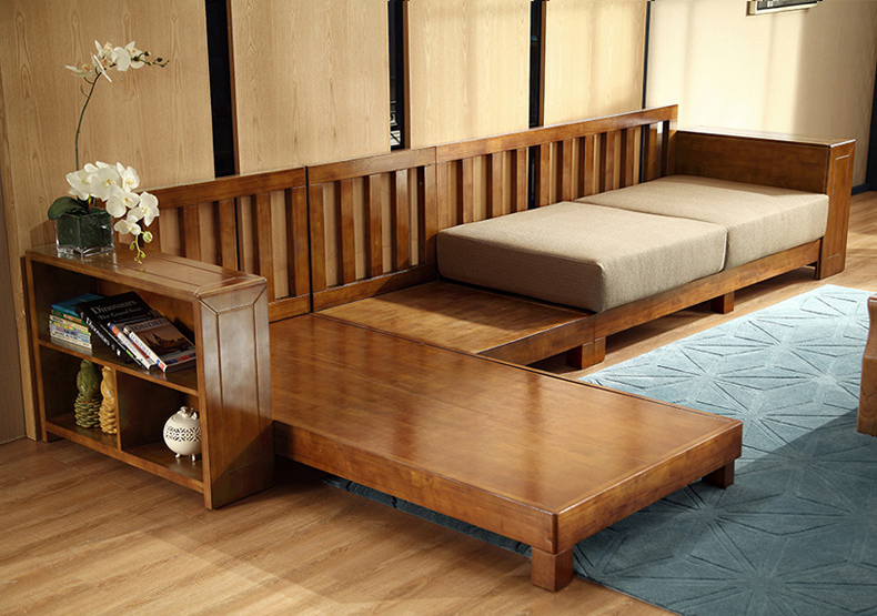 現(xiàn)代新中式實木橡膠木沙發(fā)組合