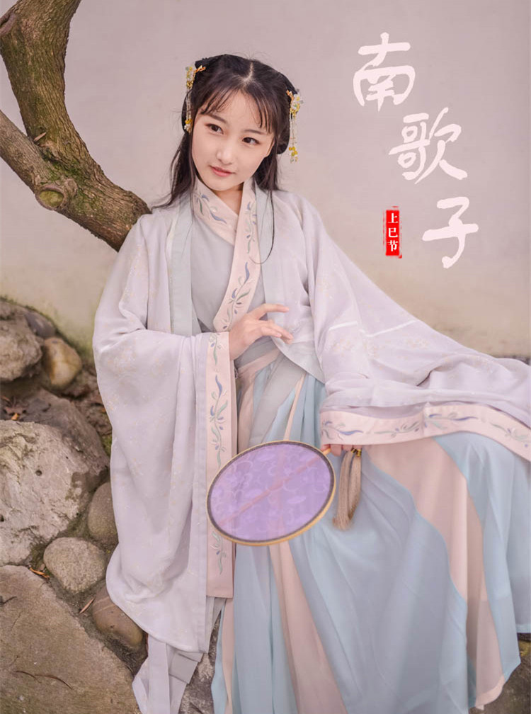 漢服日常女裝繡花交領襦裙大袖衫