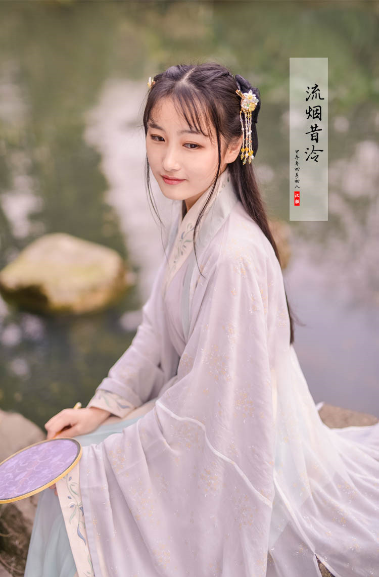 漢服日常女裝繡花交領襦裙大袖衫