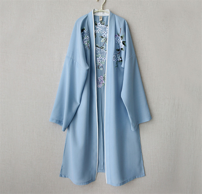  家佳樂(lè)文學(xué)設(shè)計(jì)刺繡漢元素長(zhǎng)款褙子