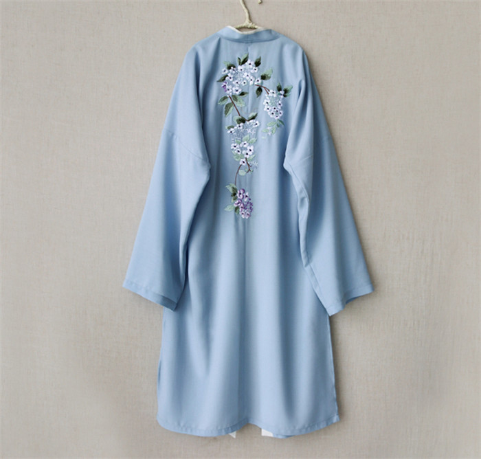  家佳樂(lè)文學(xué)設(shè)計(jì)刺繡漢元素長(zhǎng)款褙子