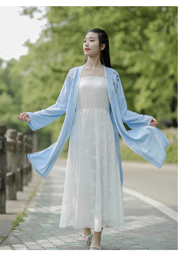  家佳樂(lè)文學(xué)設(shè)計(jì)刺繡漢元素長(zhǎng)款褙子