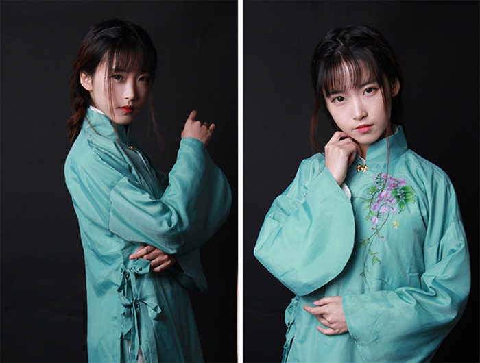 傳統(tǒng)復古立領(lǐng)長袖繡花上衣外套