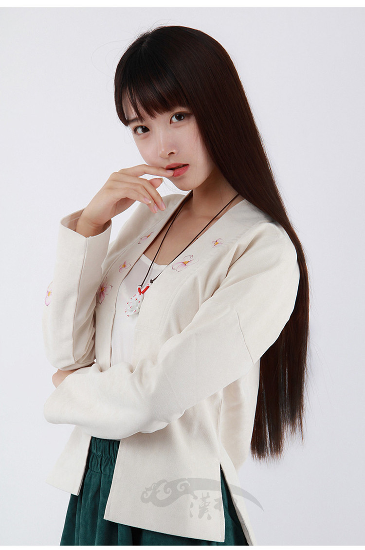 家佳樂文學(xué)女裝手繪日常漢服中式對(duì)襟上衣