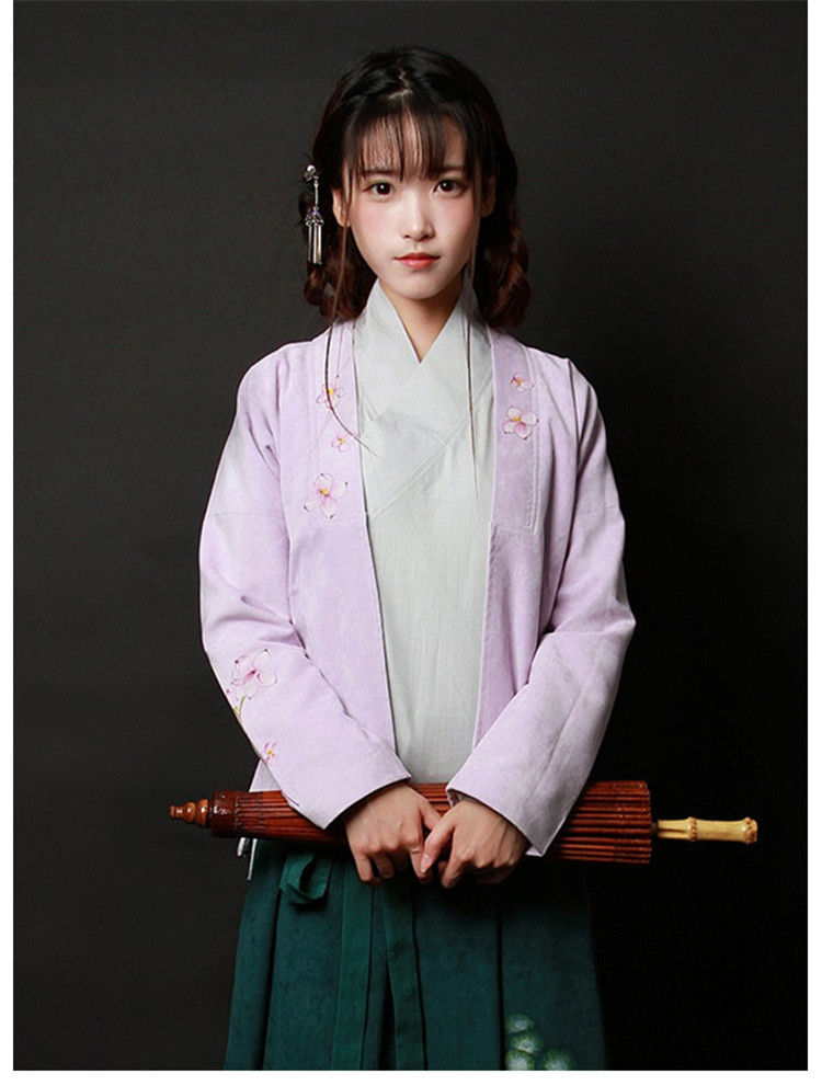 家佳樂文學(xué)女裝手繪日常漢服中式對襟上衣
