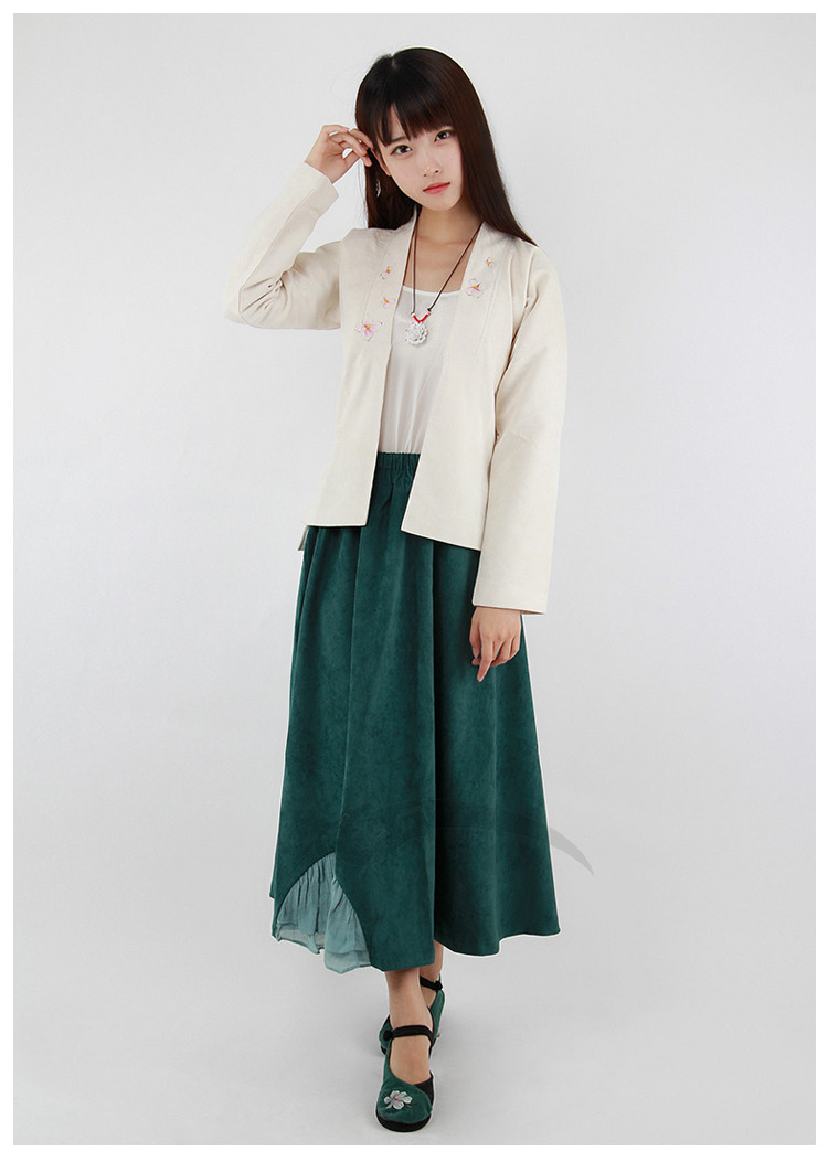 家佳樂文學(xué)女裝手繪日常漢服中式對襟上衣