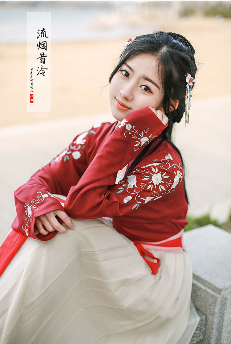 漢服女夏裝對襟齊腰齊胸襦裙