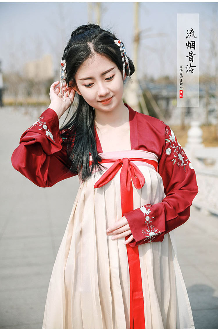 漢服女夏裝對襟齊腰齊胸襦裙