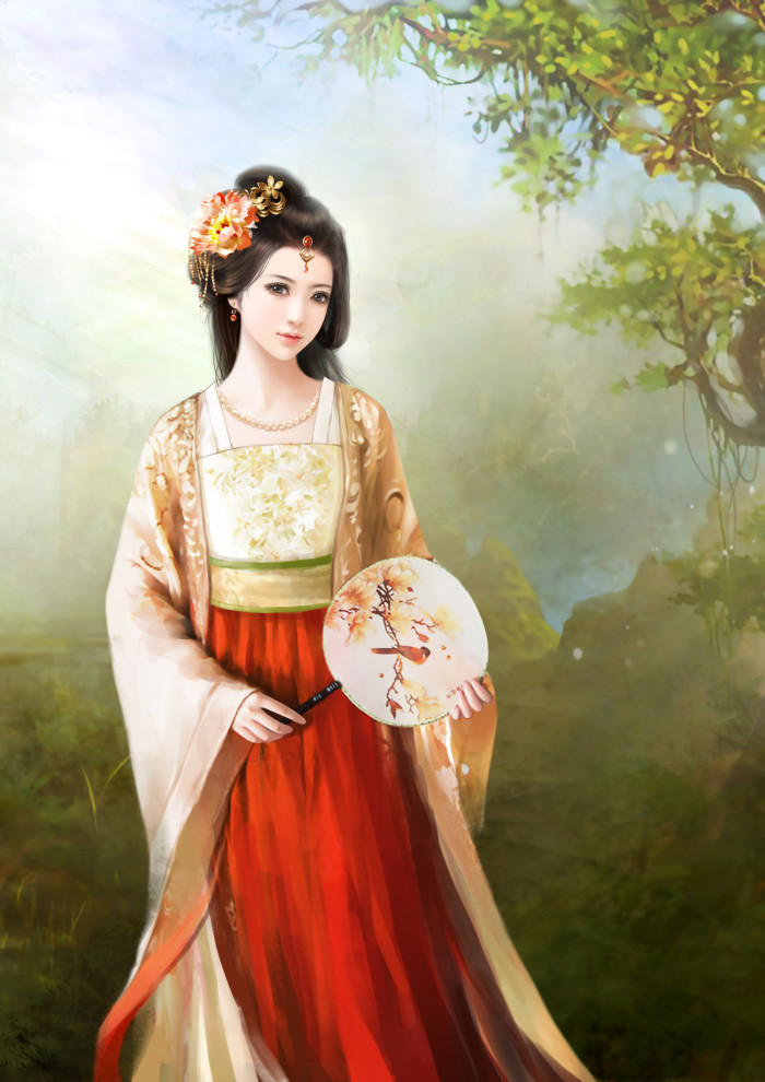 古風(fēng)美女好看的插畫立繪圖片