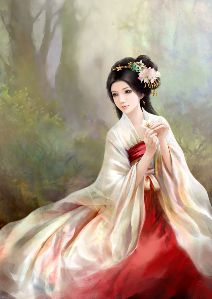 淡雅溫婉的古風(fēng)美女插畫(huà)欣賞