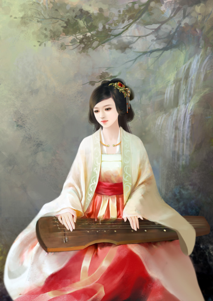 淡雅溫婉的古風(fēng)美女插畫(huà)欣賞