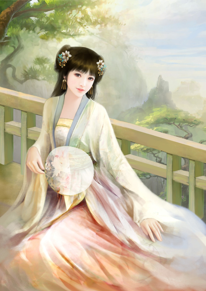 淡雅溫婉的古風(fēng)美女插畫(huà)欣賞