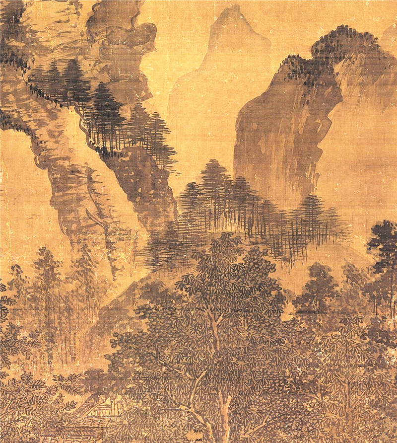 明朝戴進(jìn)國(guó)畫《畫山水》欣賞