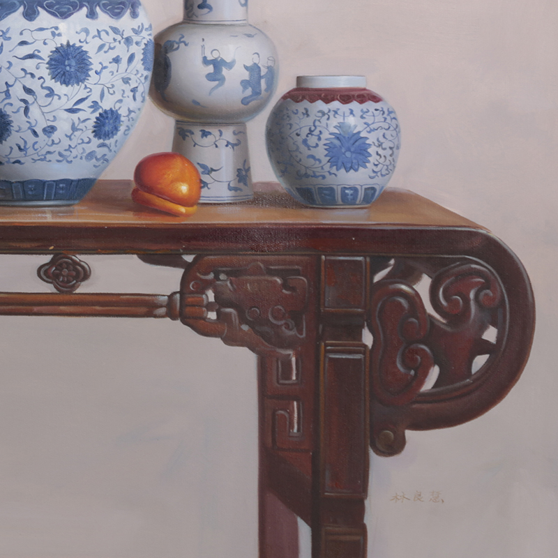 林良慧精美瓷器主題布面油畫