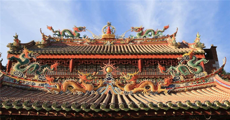 泉州老爺廟剪黏工藝屋頂