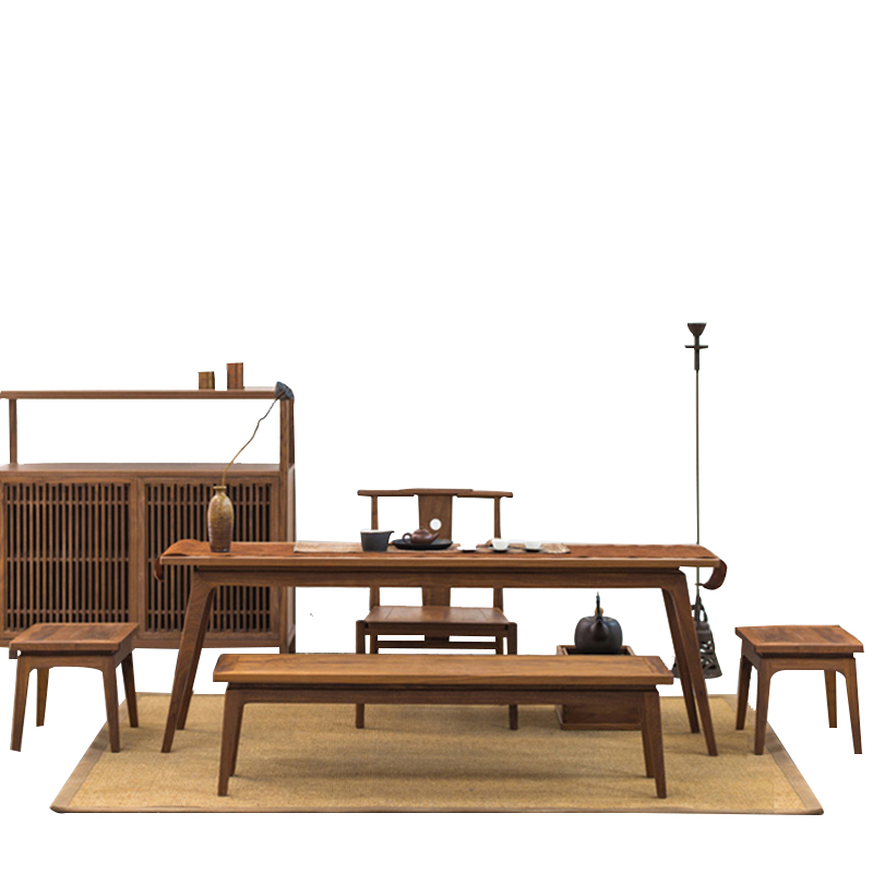新中式實木茶桌椅組合，簡約現(xiàn)代客廳禪意茶臺